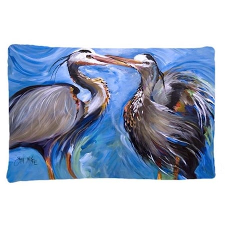 Carolines Treasures Carolines Treasures JMK1011PILLOWCASE Blue Heron Love Fabric Standard Pillowcase JMK1011PILLOWCASE